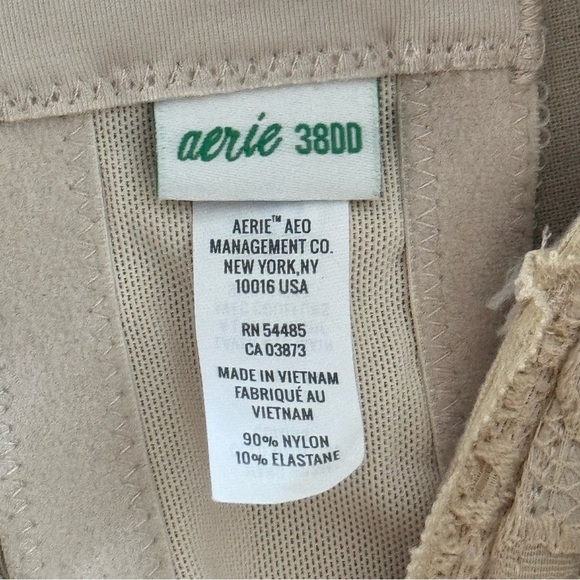 New Aerie Real Power Plunge Push Up New Blooms Lace Bra Cream size 38DD - Picture 9 of 10